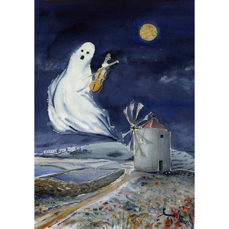 Ghost playing violin (Reproduction)